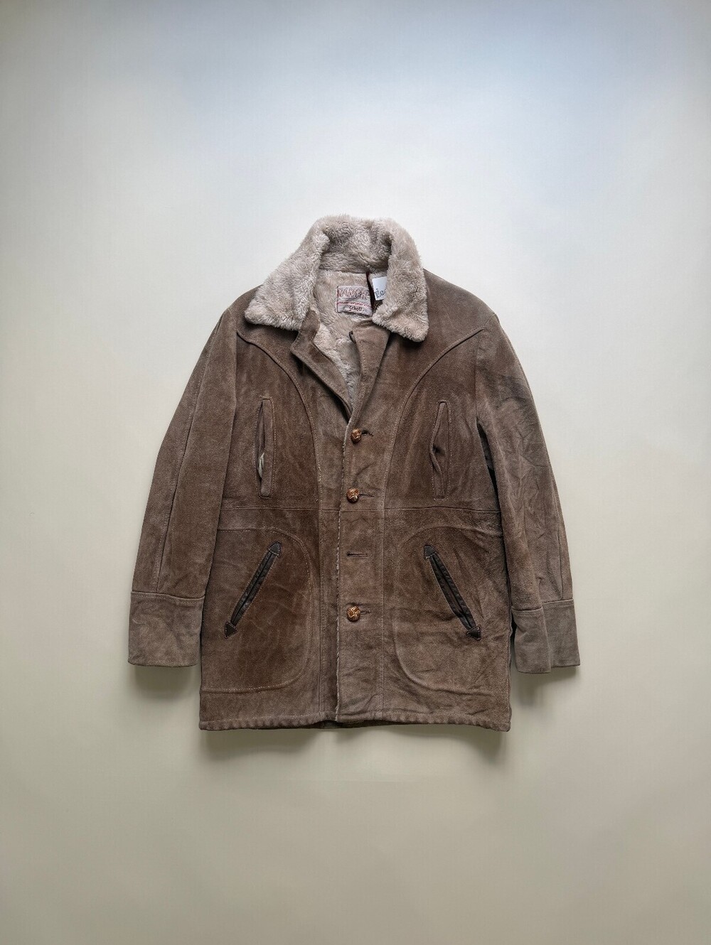 Vintage 90's Schott Western Rancher Suede Sherpa Lined Coat